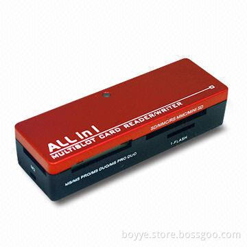 All-in-one Multi-card Reader, Supports MS, SD, and Mini SD Cards